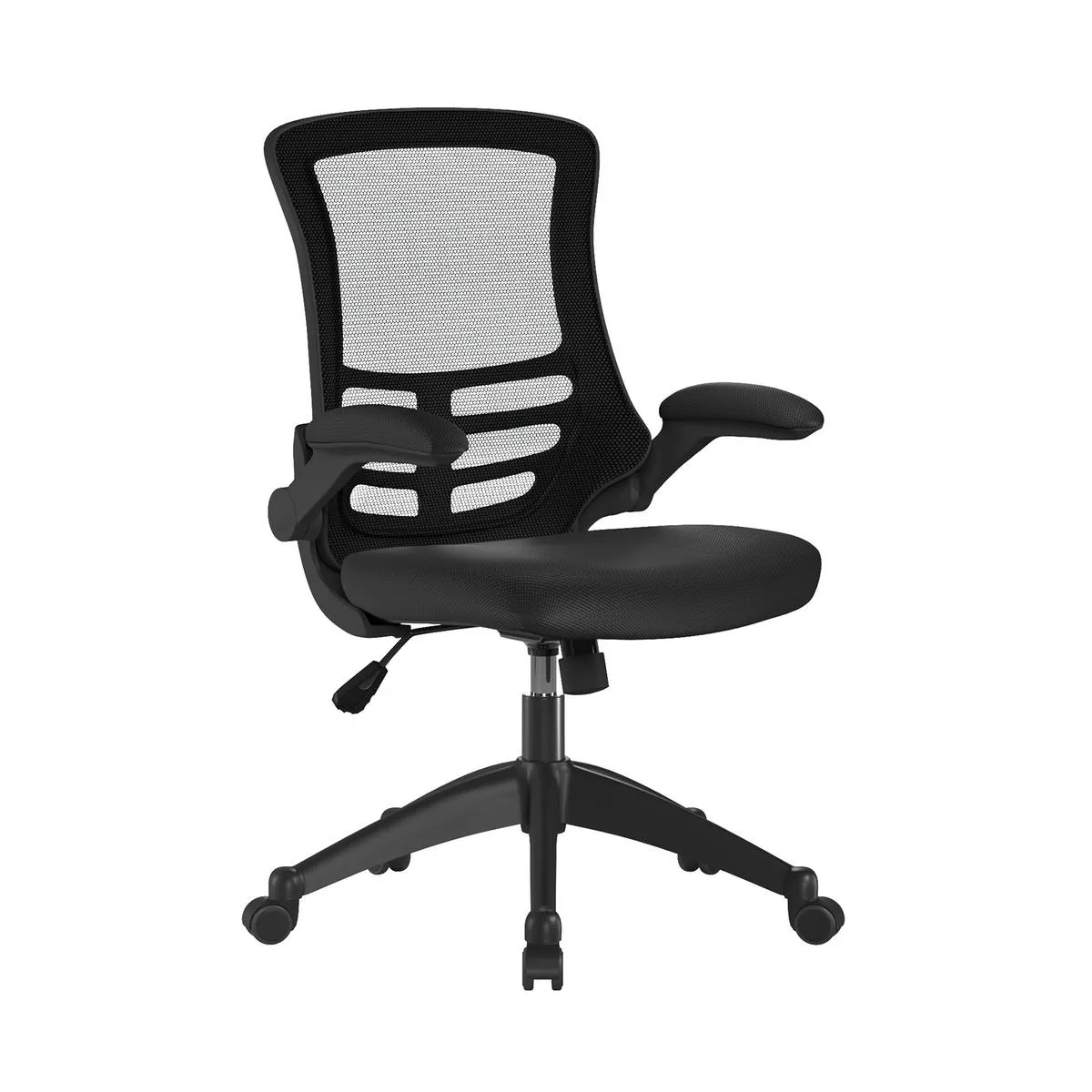 Luna Designer High Back Mesh Chair with Folding Arms - Black Luna Designer High Back Mesh Chair with Folding Arms - Black