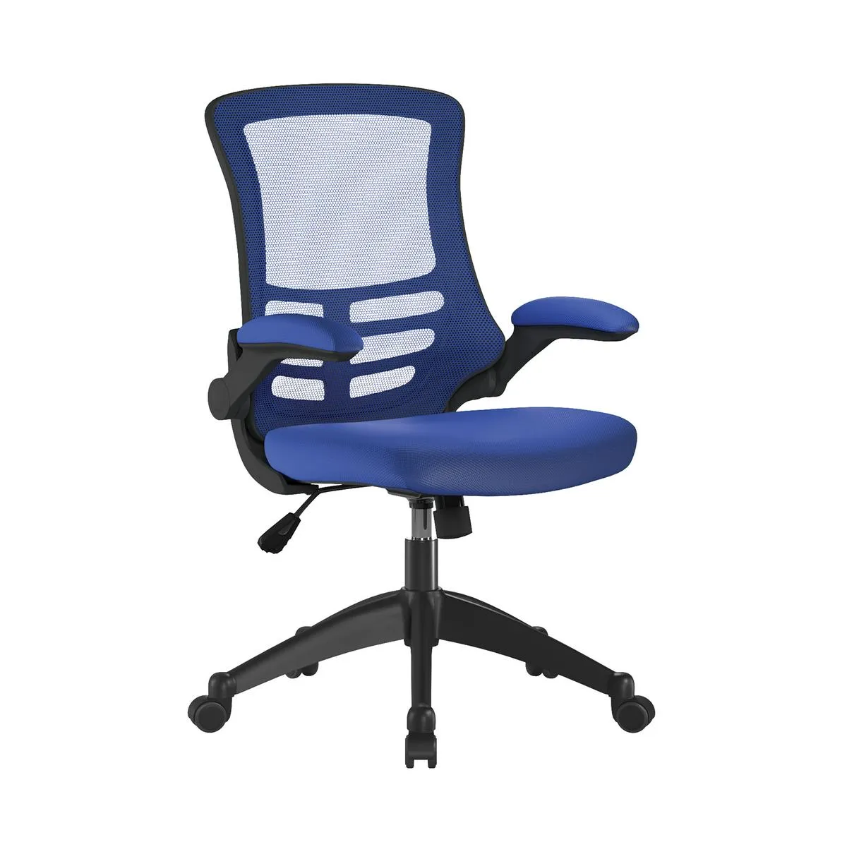 Luna Designer High Back Mesh Chair with Folding Arms - Blue Luna Designer High Back Mesh Chair with Folding Arms - Blue