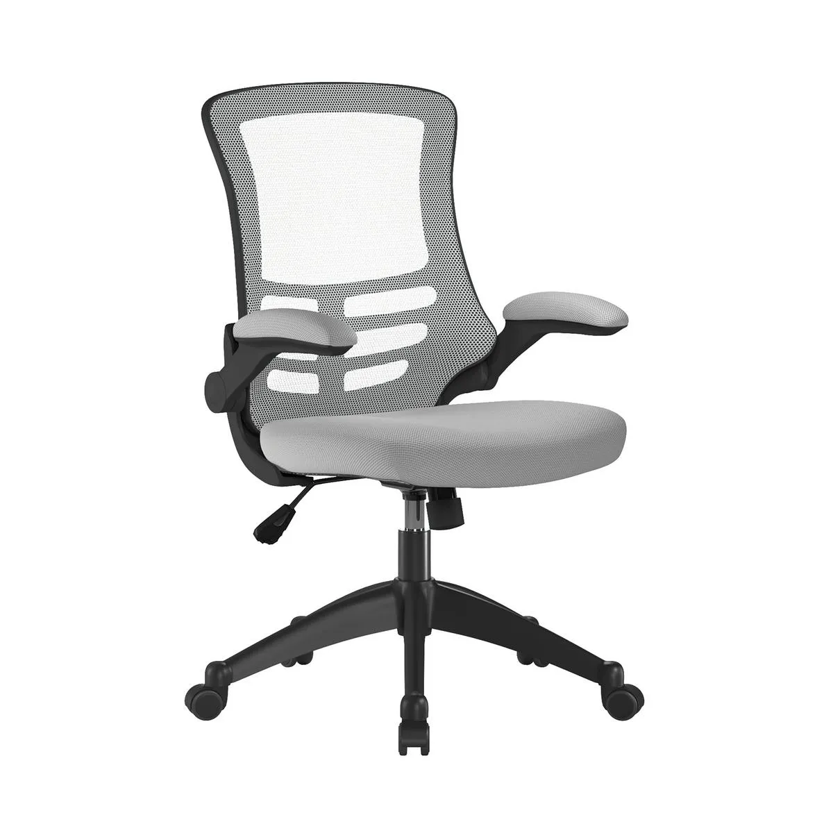 Luna Designer High Back Mesh Chair with Folding Arms - Grey Luna Designer High Back Mesh Chair with Folding Arms - Grey