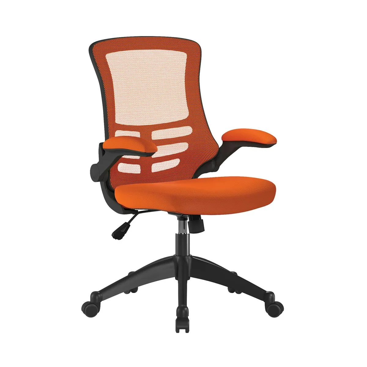 Luna Designer High Back Mesh Chair with Folding Arms - Orange Luna Designer High Back Mesh Chair with Folding Arms - Orange