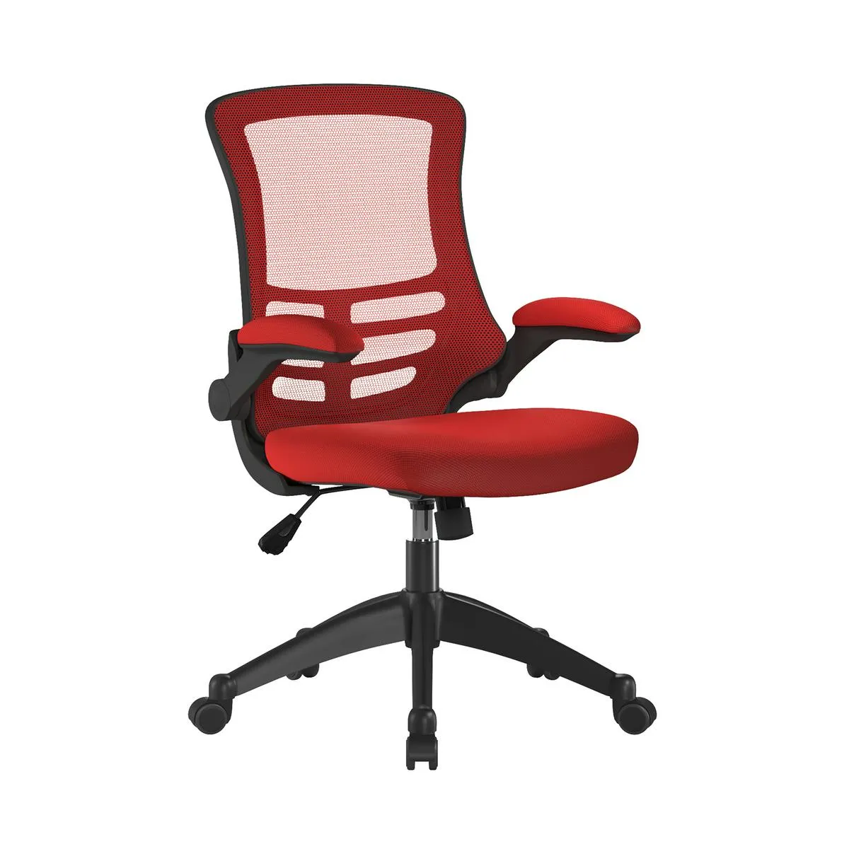 Luna Designer High Back Mesh Chair with Folding Arms - Red Luna Designer High Back Mesh Chair with Folding Arms - Red